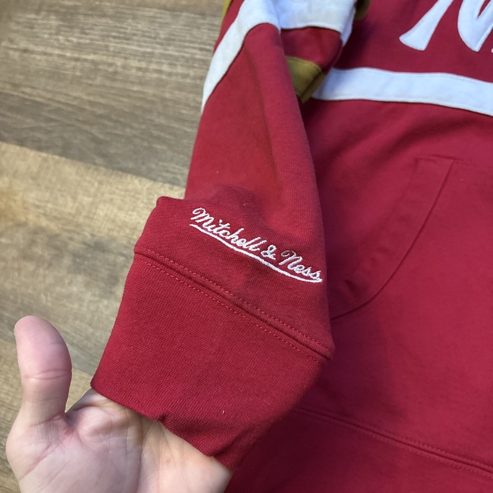San Francisco 49ers Mitchell And Ness Throwbacks Coach Script Hoodie Size Medium - Picture 3 of 8